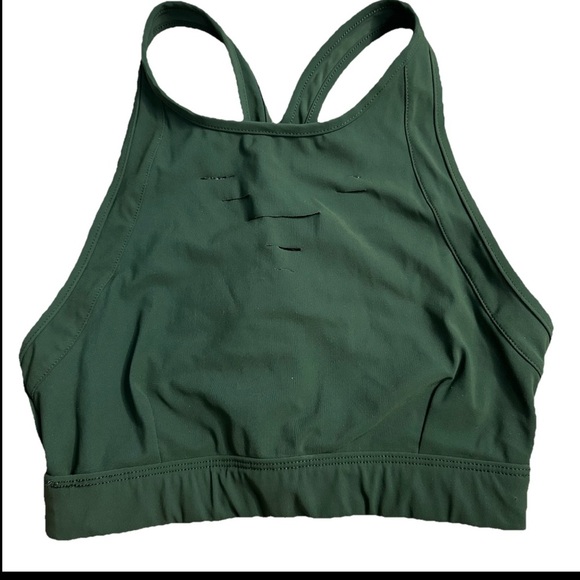 Alo Yoga Ripped Warrior Bra XS hunter green sports athletic athleisure yoga sexy - Picture 7 of 10